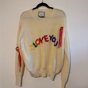 Gold & Silver Colorful 'I Love You' Sweater